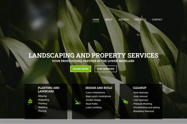 A home page first screen with no town named